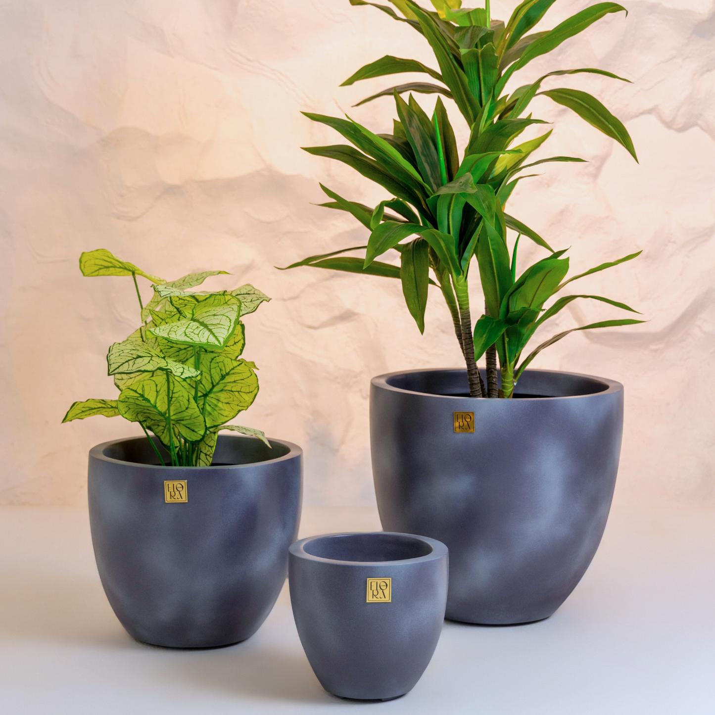 Round Bowl Planter (Set of 3) - Concrete