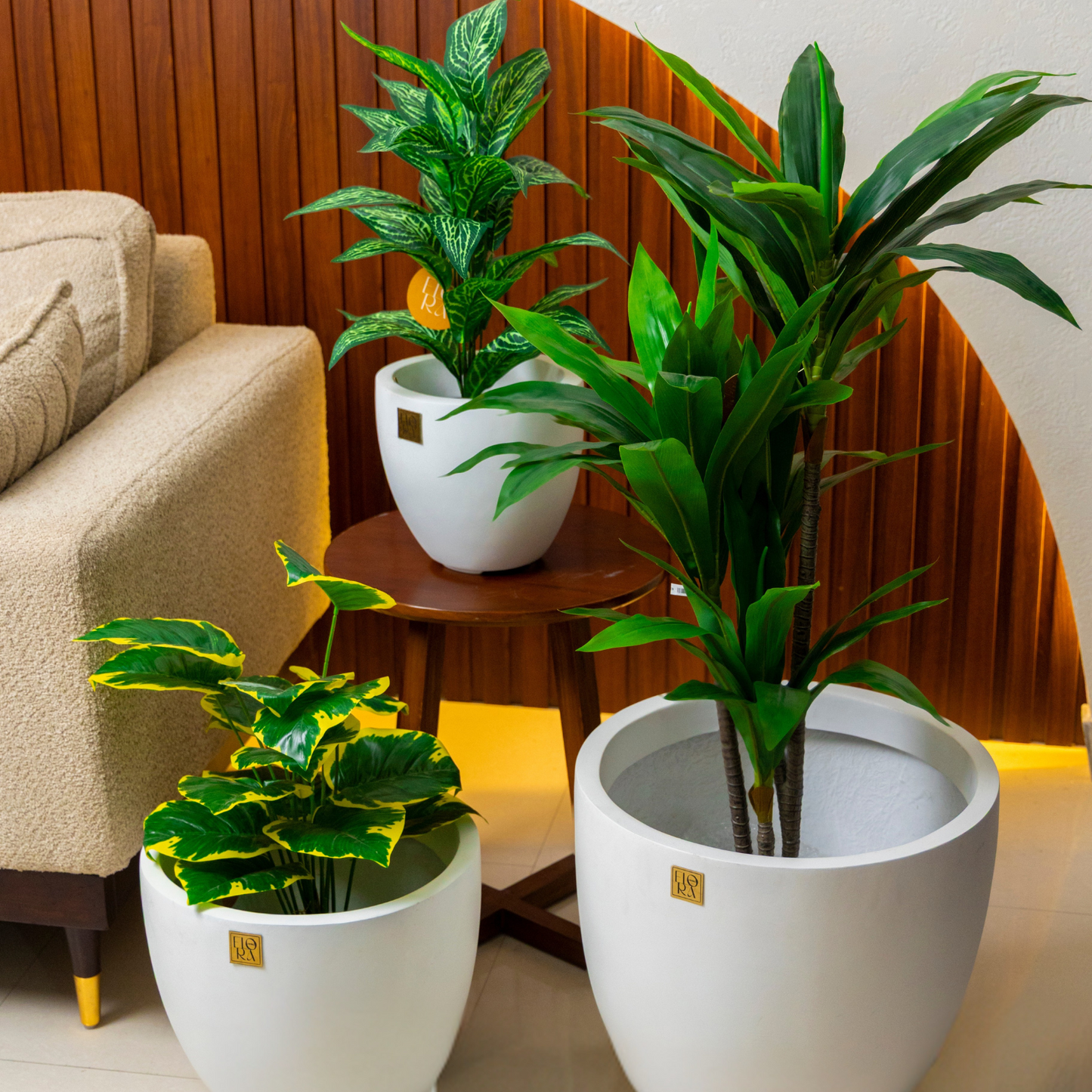 Round Bowl Planter(Set of 3)-White
