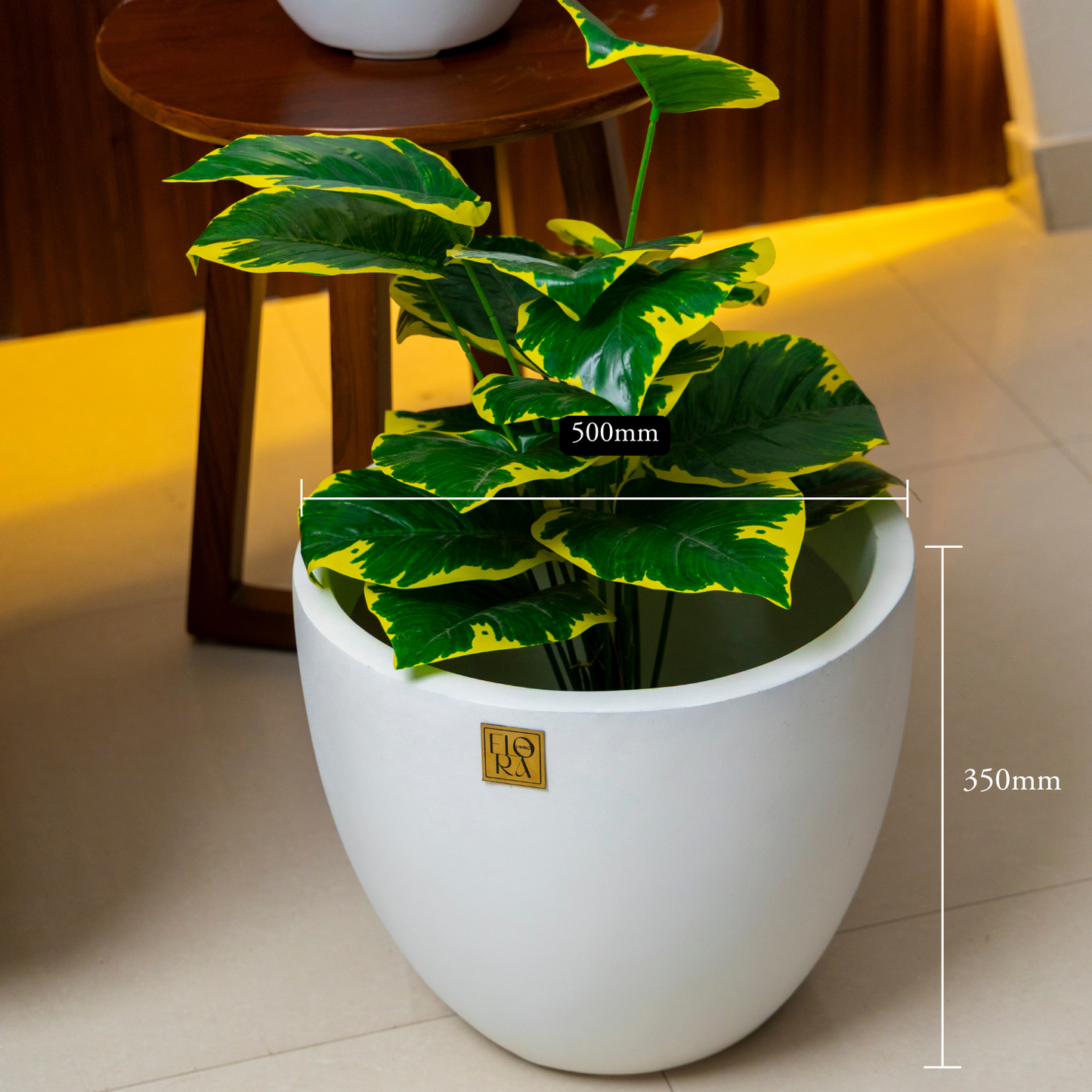 Round Bowl Planter(Set of 3)-White