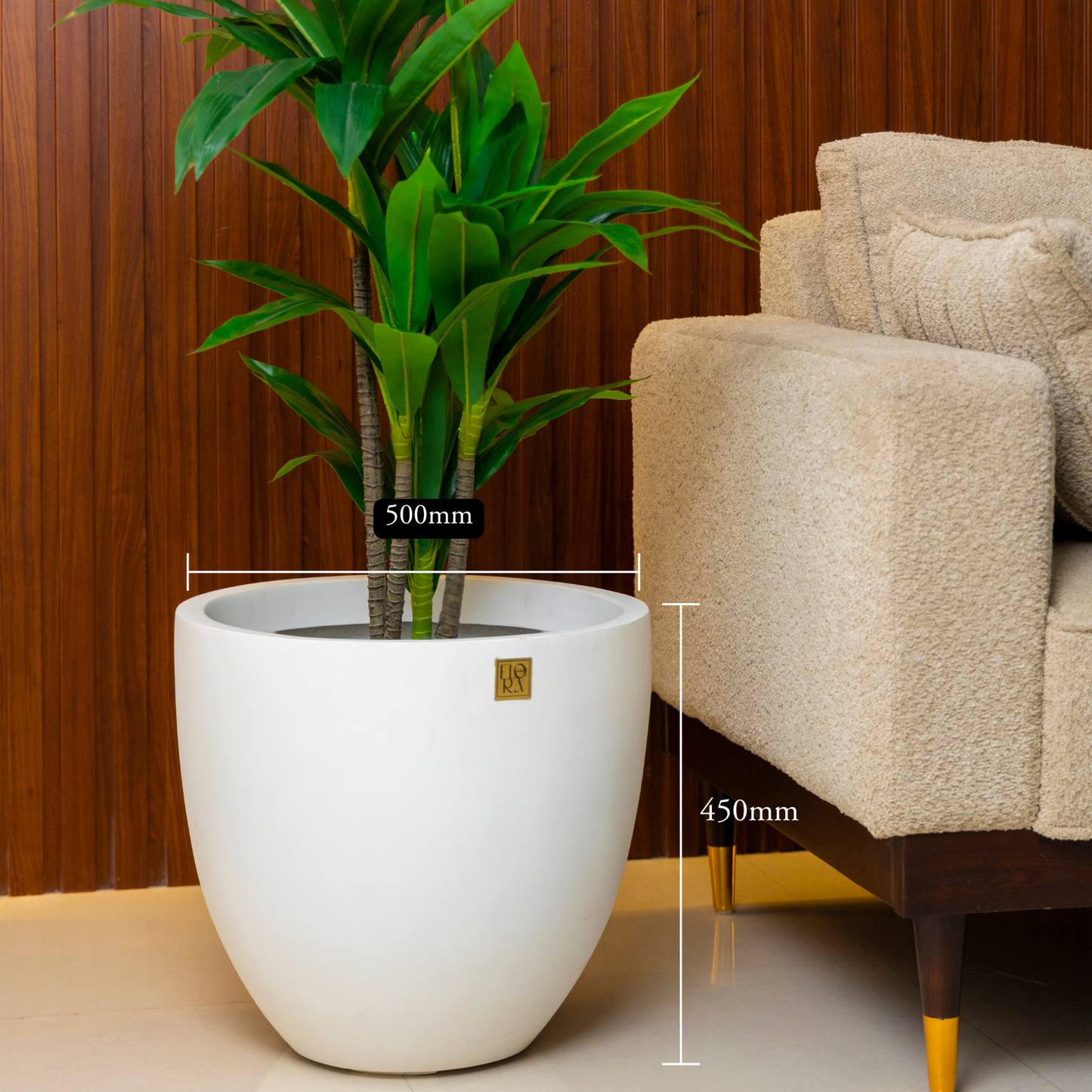Round Bowl Planter(Set of 3)-White