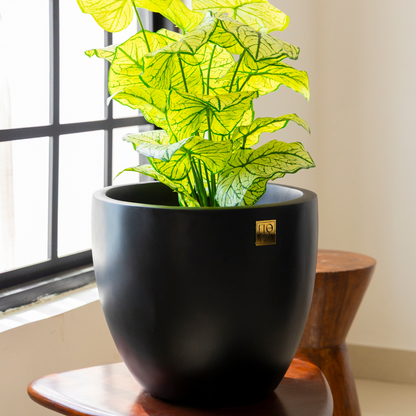Round Bowl Planter -Black