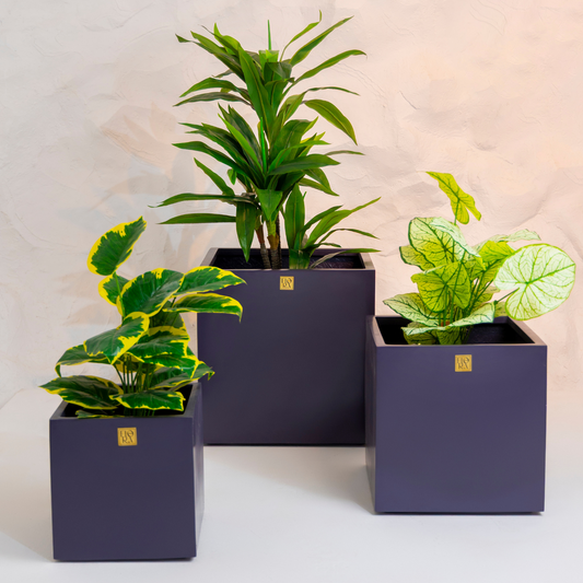 Mellan Cube Planter (Set of 3) - Dark Grey
