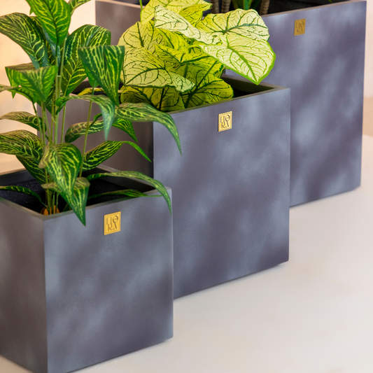 Mellan Cube Planter (Set of 3) - Concrete