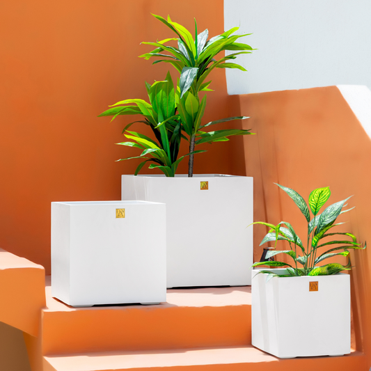 Mellan Cube Planter (Set of 3) - White