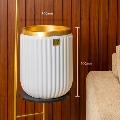 Söul Planter - White with golden rim