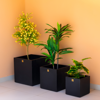Mellan Cube Planter (Set of 3) - Black
