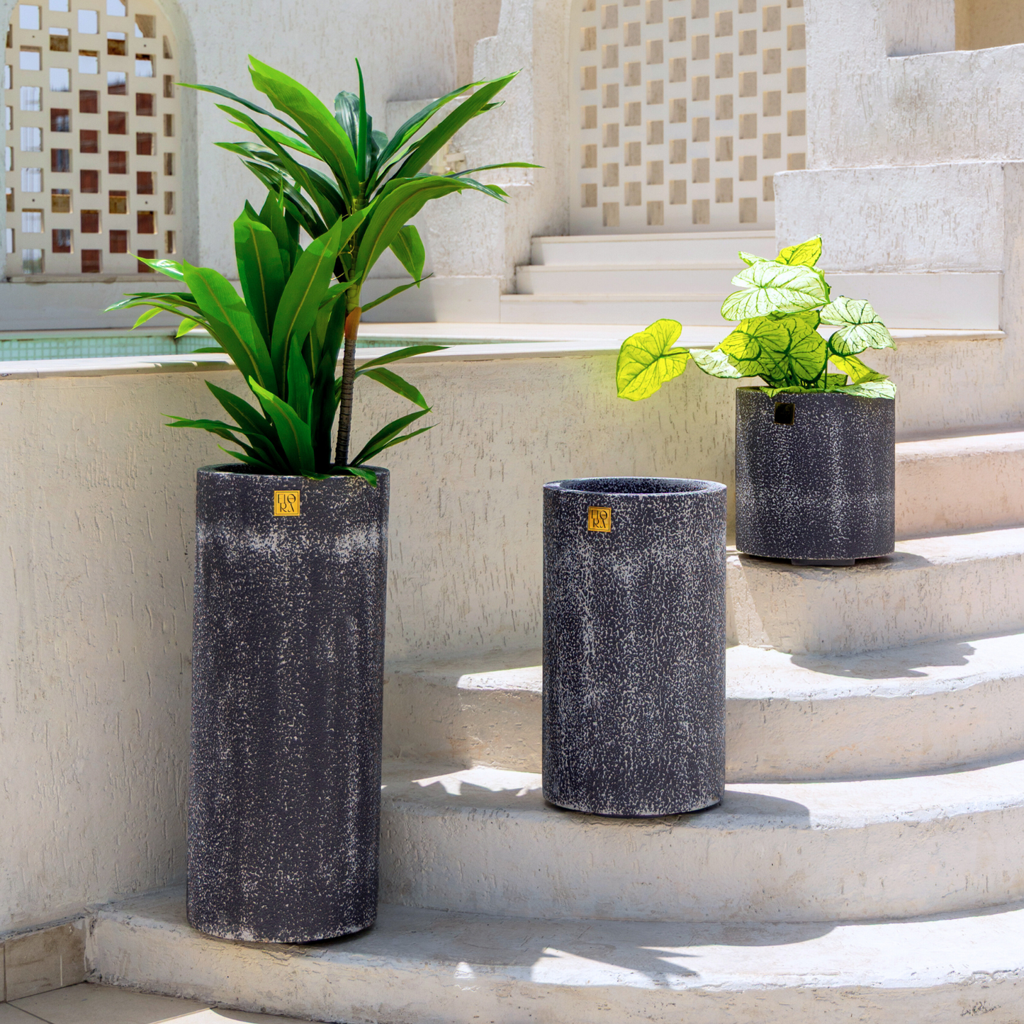 Reo Planter (Set of 3) - Antique Dark Grey