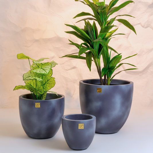 Round Bowl Planter (Set of 3) - Concrete