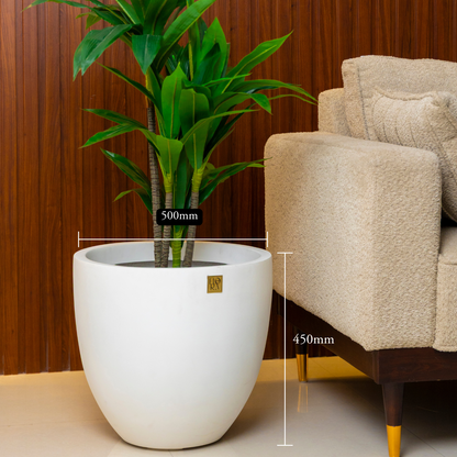Round Bowl Planter(Set of 3)-White